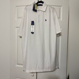 NWT U.S Polo Assn. Men's White Polo Shirt large Tall